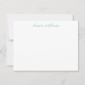 Mint Green Stylish Modern Elegant Girly Script Notitiekaartje (Voorkant)