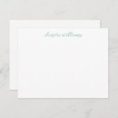 Mint Green Stylish Modern Elegant Girly Script Notitiekaartje (Voorkant / Achterkant)
