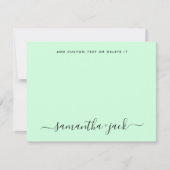 Mint Green Stylish Script Elegant Minimalist Notitiekaartje (Voorkant)