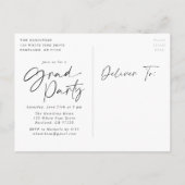 Mint Green Stylish Script Photo Graduparty Uitnodiging Briefkaart (Achterkant)