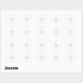 Mint Green Subtle Damask Hartelijk dank aan Sticke Ronde Sticker (Vel)