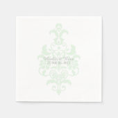 Mint Green Subtle Damask Paper Napkins Servetten (Voorkant)