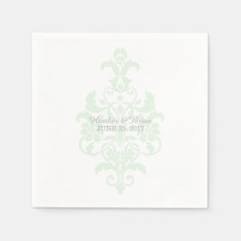 Mint Green Subtle Damask Paper Napkins Servetten