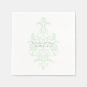 Mint Green Subtle Damask Paper Napkins Servetten