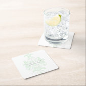Mint Green Subtle Damask Paper-Onderzetters Kartonnen Onderzetters (Insitu)