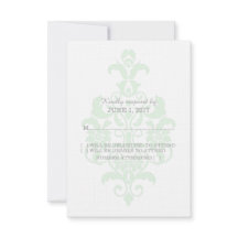 Mint Green Subtle Damask Response Kaart