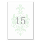 Mint Green Subtle Damask Table Kaart (Voorkant)