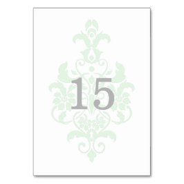 Mint Green Subtle Damask Table Kaart