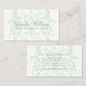 Mint Green Subtle Damask Visitekaartje (Voorkant / Achterkant)