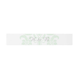 Mint Green Subtle Damask Wedding Belly Bands Uitnodigingen Wikkel
