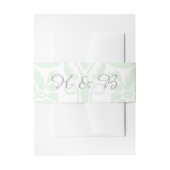 Mint Green Subtle Damask Wedding Belly Bands Uitnodigingen Wikkel (Voorkant Voorbeeld)