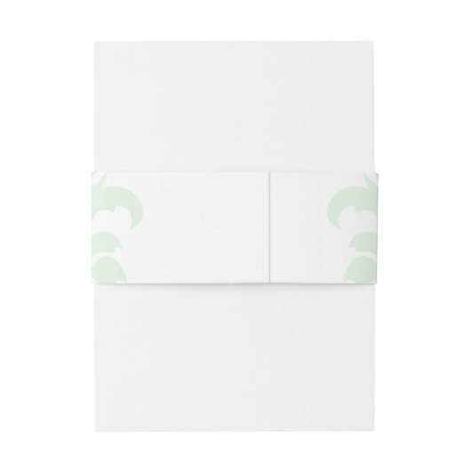 Mint Green Subtle Damask Wedding Belly Bands Uitnodigingen Wikkel (Achterkant Voorbeeld)