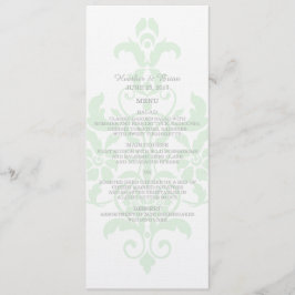 Mint Green Subtle Damask Wedding Menu
