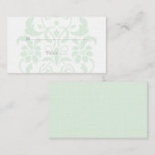 Mint Green Subtle Damask Wedding Place Cards Plaatskaartje (Voorkant / Achterkant)