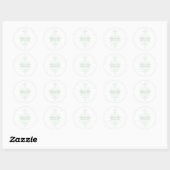 Mint Green Subtle Damask Wedding Stickers (Vel)