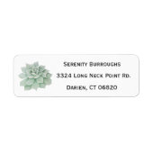 Mint Green Succulent Cactus Waterverf Etiket (Voorkant)