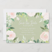 Mint Green Succulent Flower Wedding Save the Date (Voorkant)