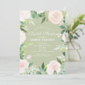 Mint Green Succulent Flower Wedding Vrijgezellenfe Kaart (Staand voorkant)