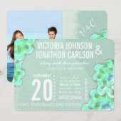 Mint Green Succulent Moderne bruiloft Kaart (Voorkant / Achterkant)