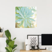 Mint Green SucculentCactus Flower Natuur Art afdru Poster (Thuiskantoor)