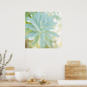 Mint Green SucculentCactus Flower Natuur Art afdru Poster (Keuken)