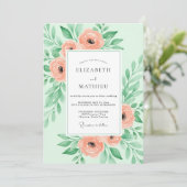 Mint Green Sumptuous Spring Wedding Kaart (Staand voorkant)
