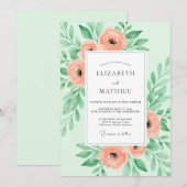 Mint Green Sumptuous Spring Wedding Kaart (Voorkant / Achterkant)