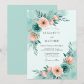 Mint Green Sunlit Summer Wedding Kaart (Voorkant / Achterkant)