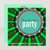 Mint Green Sunshine flower Birthday Party Kaart (Voorkant / Achterkant)