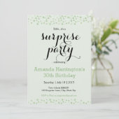 Mint Green Surprise Party Uitnodiging - Adult (Staand voorkant)