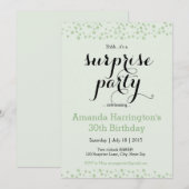 Mint Green Surprise Party Uitnodiging - Adult (Voorkant / Achterkant)