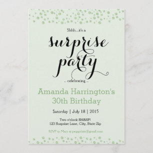 Mint Green Surprise Party Uitnodiging - Adult