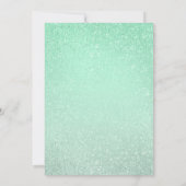 Mint Green Sweet 16 Birthday Glitter Look Paint Kaart (Achterkant)