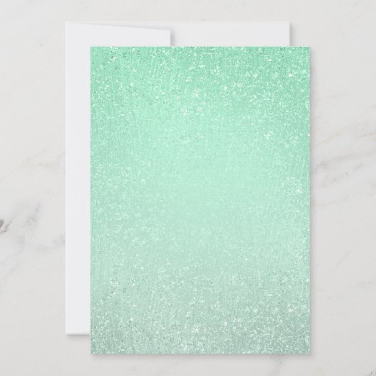 Mint Green Sweet 16 Birthday Glitter Look Paint Kaart (Achterkant)