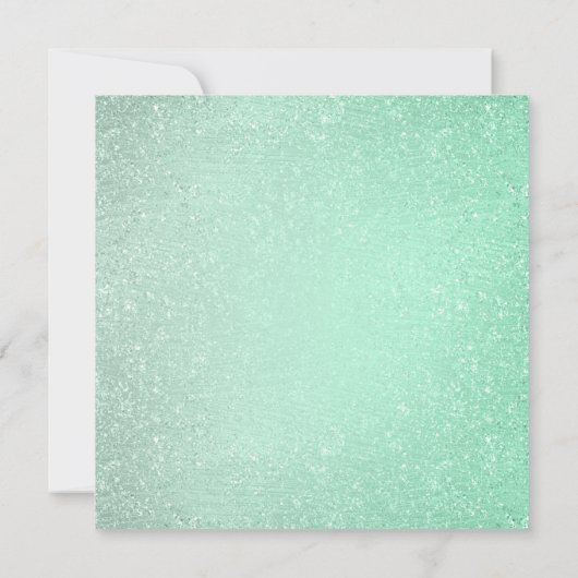 Mint Green Sweet 16 Birthday Monogram Glitter Kaart (Achterkant)