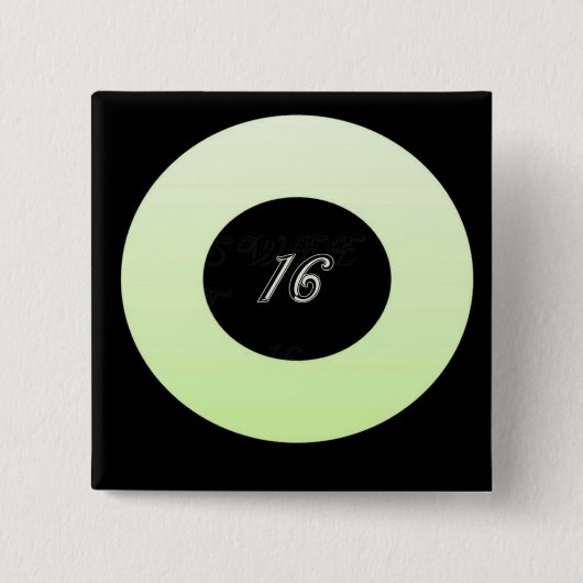 Mint Green Sweet 16 Vierkante Button 5,1 Cm (Voorkant)