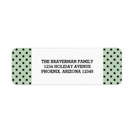 Mint Green Sweet Polka Dot Holiday Adresetiketten Etiket