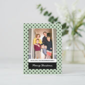 Mint Green Sweet Polka Dot Holiday Foto Briefkaart (Staand voorkant)