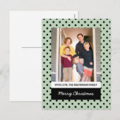 Mint Green Sweet Polka Dot Holiday Foto Briefkaart (Voorkant / Achterkant)