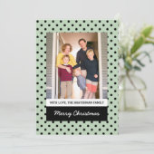 Mint Green Sweet Polka Dot Holiday Foto Flat Kaart (Staand voorkant)