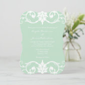 Mint Green Swirl Bracket Weddenschap Kaart (Staand voorkant)
