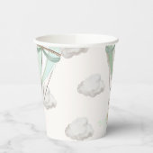 Mint Green Teddy Bear Hete Luchtballon Papieren Bekers (Links)