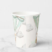 Mint Green Teddy Bear Hete Luchtballon Papieren Bekers (Rechts)