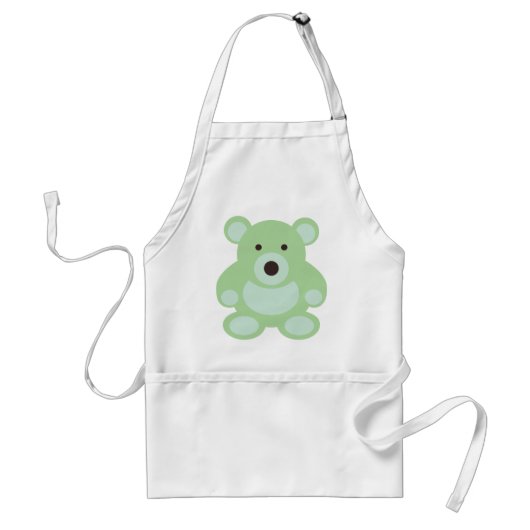 Mint Green Teddy Bear Standaard Schort (Voorkant)