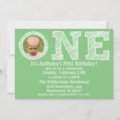 Mint Green The Big One First Birthday Party Kaart (Voorkant)