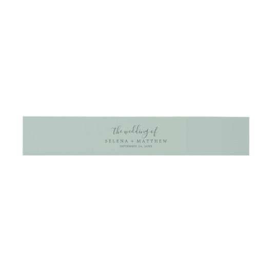 Mint Green The Wedding of Invitation Belly Band Uitnodigingen Wikkel (Vlak)