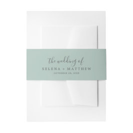 Mint Green The Wedding of Invitation Belly Band Uitnodigingen Wikkel