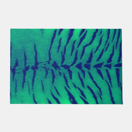 Mint Green Tiger Skin Print Deurmat (Voorkant)