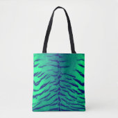 Mint Green Tiger Skin Print Tote Bag (Voorkant)