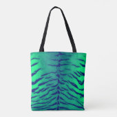 Mint Green Tiger Skin Print Tote Bag (Achterkant)